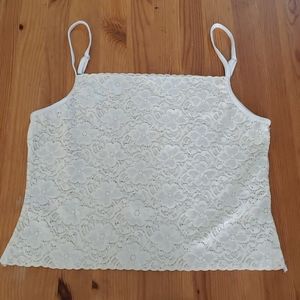 Cream colored lace crop top